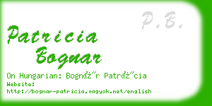 patricia bognar business card